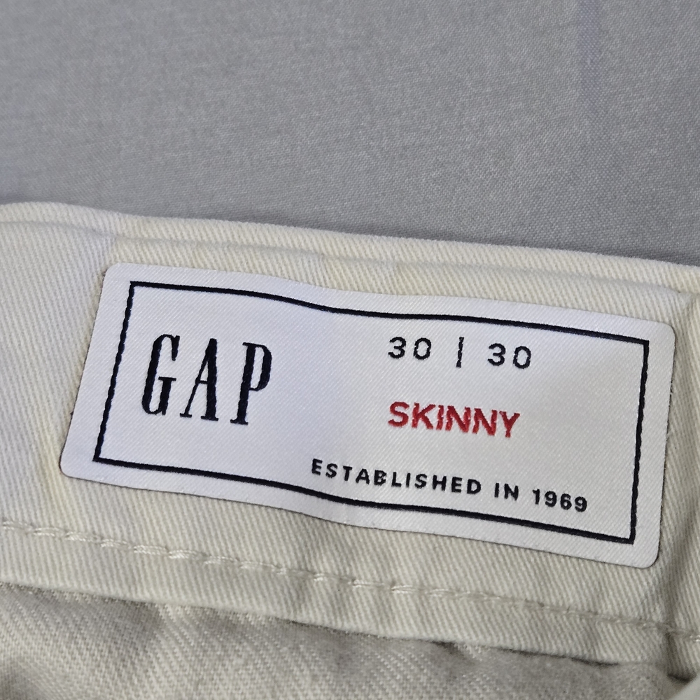 Men's Sz 30/30 Slim Chino Pants Light Beige - Picture 2 of 7